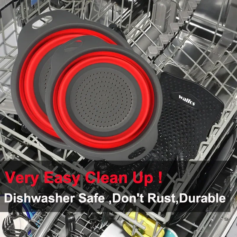 Ver mais imagens de Escorredor de Cozinha Dobrável de Silicone Walfos Tapete de Cozinha Dobrável, 2 Peças