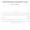 Cuba Cozinha Farm Sink Quadratta 55 Cm Estilo Fazenda Avental - 8