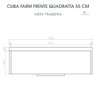 Cuba Cozinha Farm Sink Quadratta 55 Cm Estilo Fazenda Avental - 9