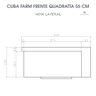 Cuba Cozinha Farm Sink Quadratta 55 Cm Estilo Fazenda Avental - 7