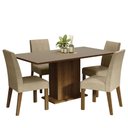 Ver imagem 2 de Conjunto Sala de Jantar Mesa Tampo de Madeira 4 Cadeiras Rustic/crema/imperial Keila Madesa