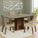 Ver imagem 1 de Conjunto Sala de Jantar Mesa Tampo de Madeira 4 Cadeiras Rustic/crema/imperial Keila Madesa