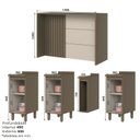 Ver imagem 4 de Kit Ilha Gourmet 3 Portas com Tampo Connect Marrom/Duna/Cristal
