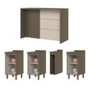 Ver imagem 3 de Kit Ilha Gourmet 3 Portas com Tampo Connect Marrom/Duna/Cristal