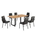 Ver imagem 2 de Conjunto Sala de Jantar Mesa 160x90cm Base Lunna Tampo MDF Malibu Preto