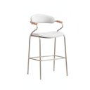 Ver imagem 3 de Kit 3 Banquetas Zyon Assento em Tecido Base Fixa com Encosto Cinza Gat Magazine