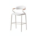Ver imagem 2 de Kit 3 Banquetas Zyon Assento em Tecido Base Fixa com Encosto Cinza Gat Magazine