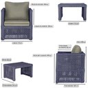 Ver imagem 2 de Mesa e 1 Poltrona Madri Corda Náutica Estofado 8 Trama Azul