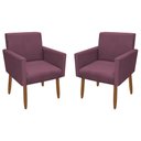 Ver imagem 1 de Kit 2 Poltronas Decorativa Nina Pés Palito Veludo Lilas Chamby Móveis