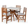 Conjunto Mesa de Jantar Isadora e Cadeiras Luna Estofadas Madeira Maciça - 1