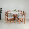 Conjunto Mesa de Jantar Isadora e Cadeiras Luna Estofadas Madeira Maciça - 3