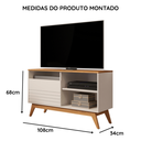 Ver imagem 4 de Rack para TV até 40 Polegadas com Espaço Organizador Fênix Wood - Off White/Freijó