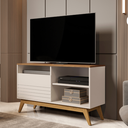 Ver imagem 1 de Rack para Sala Fênix Wood TV 40 Polegadas Moderno Off White Freijó