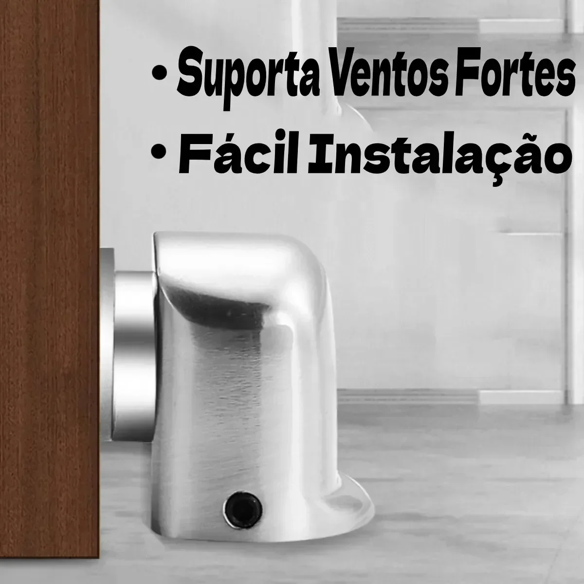 Ver imagem 6 de Fixador de Porta Magnético com Imã para Piso Preto Re165 Snel Home