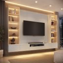 Ver imagem 1 de Rack com Painel TV até 75 Polegadas 2 Torres Nichos LED 100% MDF 270CMX217CM Astro Foscarini
