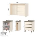 Ver imagem 4 de Kit Ilha Gourmet 2 Portas 3 Gavetas com Tampo Connect