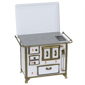 Fogao a Lenha GII N 2 Renaissance Branco Cald Flor Se