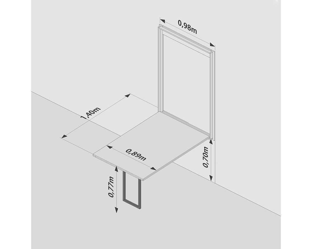 Conjunto de Mesa Dobrável Retrátil 1,40 Branco/Noronha + 4 Cadeiras Eiffel - Cinza - 6