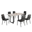 Ver imagem 2 de Conjunto Sala de Jantar Mesa 160x90cm Base Lunna Tampo MDF com Vidro Malibu Preto/Fosco