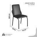 Ver imagem 4 de Conjunto Sala de Jantar Mesa 160x90cm Base Lunna Tampo MDF com Vidro Malibu Preto/Fosco