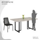 Ver imagem 5 de Conjunto Sala de Jantar Mesa 160x90cm Base Lunna Tampo MDF com Vidro Malibu Preto/Fosco
