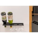 Ver imagem 4 de Mini Adega de Parede Preta Suporte para 2 Garrafas de Vinho Espumante e Porta 2 Taças Masutti