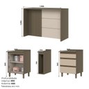 Ver imagem 4 de Kit Ilha Gourmet 2 Portas 3 Gavetas com Tampo Connect