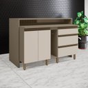Ver imagem 1 de Kit Ilha Gourmet 2 Portas 3 Gavetas com Tampo Connect Bege/Duna/Off White