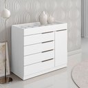 Ver imagem 5 de Cômoda Sapateira Sevilha 2004147 e Armário Multiuso 2000191 Branco Tx com Pés Cinza - Aramóveis