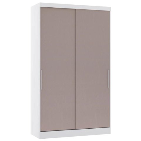 Guarda Roupa Solteiro 135cm 2 Portas 3 Gavetas Taiga Branco/cinnamon L01 - Mpozenato