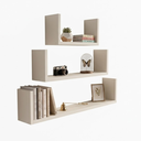 Ver imagem 4 de Kit 3 Nichos Prateleira U 30/60/90cm Branco Mdf Decorativo Sala Cozinha Quarto Decoração