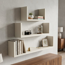 Ver imagem 3 de Kit 3 Nichos Prateleira U 30/60/90cm Branco Mdf Decorativo Sala Cozinha Quarto Decoração