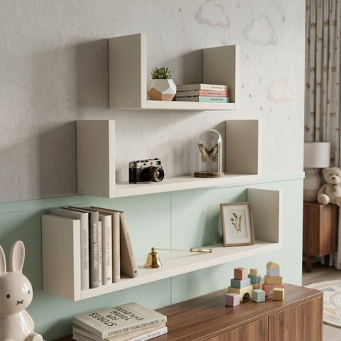 Kit 3 Nichos Prateleira U 30/60/90cm Branco Mdf Decorativo Sala Cozinha Quarto Decoração