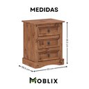 Ver imagem 4 de Mesa de Cabeceira 3 Gavetas Madeira Maciça Carvalho