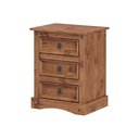 Ver imagem 2 de Mesa de Cabeceira 3 Gavetas Madeira Maciça Carvalho
