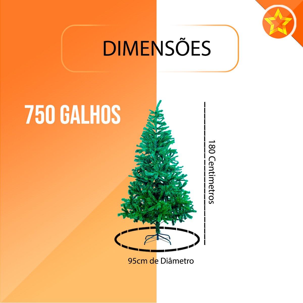 Árvore de Natal Premium Pinheiro Verde 1.80 de Altura - 2