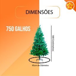 Árvore de Natal Premium Pinheiro Verde 1.80 de Altura - 2