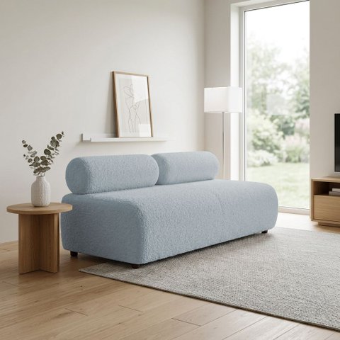 Sofá 3 Lugares Orgânico para Sala Base Fixa Nara Bouclê Ted D03 - D'Rossi