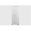 Ver imagem 2 de Multiuso / Armário Are 2 Portas com Prateleiras Interna e Puxadores Cromados com Rodízios Cor Branco