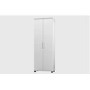 Ver imagem 2 de Multiuso / Armário ARE 2 Portas Com Prateleiras Interna e Puxadores Cromados Com Rodízios Cor Branco