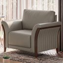 Ver imagem 2 de Poltrona Decorativa Royal Base Madeira Courino Tcs 726 Moll