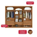 Ver imagem 6 de Guarda Roupa Casal Ollie 3 Portas de Correr com Espelho Amêndoa-Off White 274cm