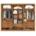 Ver imagem 5 de Guarda Roupa Casal Ollie 3 Portas de Correr com Espelho Amêndoa-Off White 274cm