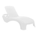 Ver imagem 1 de Espreguiçadeira Dubai Premium Fibra Reclinável Praia Piscina - Branco