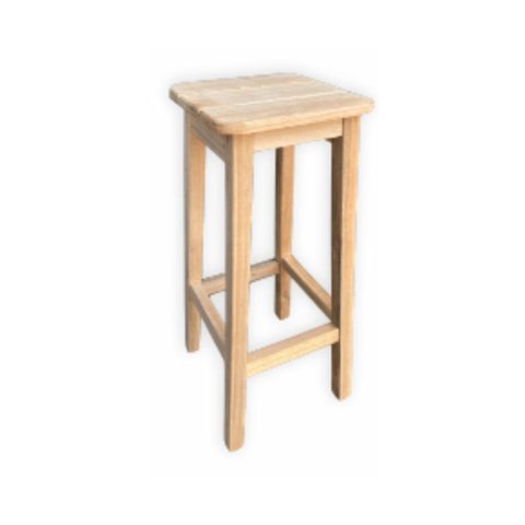 Banqueta Alta Reforçada de Madeira Eucalipto sem pintura