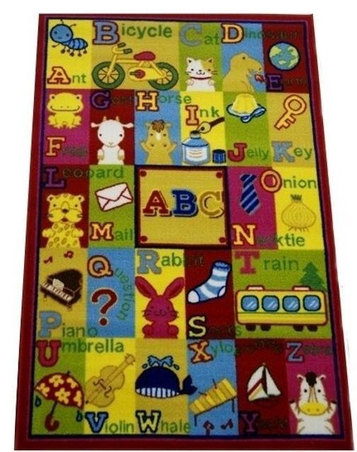 TAPIS ÉDUCATIF ENFANT ANIMAL ABC TAPIS SCOLAIRE MAISON 80X120CM