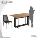Ver imagem 5 de Conjunto Sala de Jantar Mesa 120x90cm Base Pérola Tampo MDF Malibu Preto/Fosco
