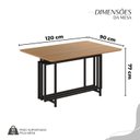 Ver imagem 3 de Conjunto Sala de Jantar Mesa 120x90cm Base Pérola Tampo MDF Malibu Preto/Fosco