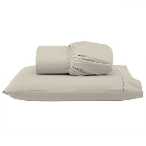 Jogo de Lençol Cama Solteiro 400 Fios Percal 2 Peças Ponto Palito Anti-pilling com Toque 100% Macio