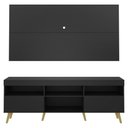 Ver imagem 3 de Rack Com Painel E Suporte Tv 65" Retrô Flórida Multimóveis V3134 Preto/Natural Preto/Natural
